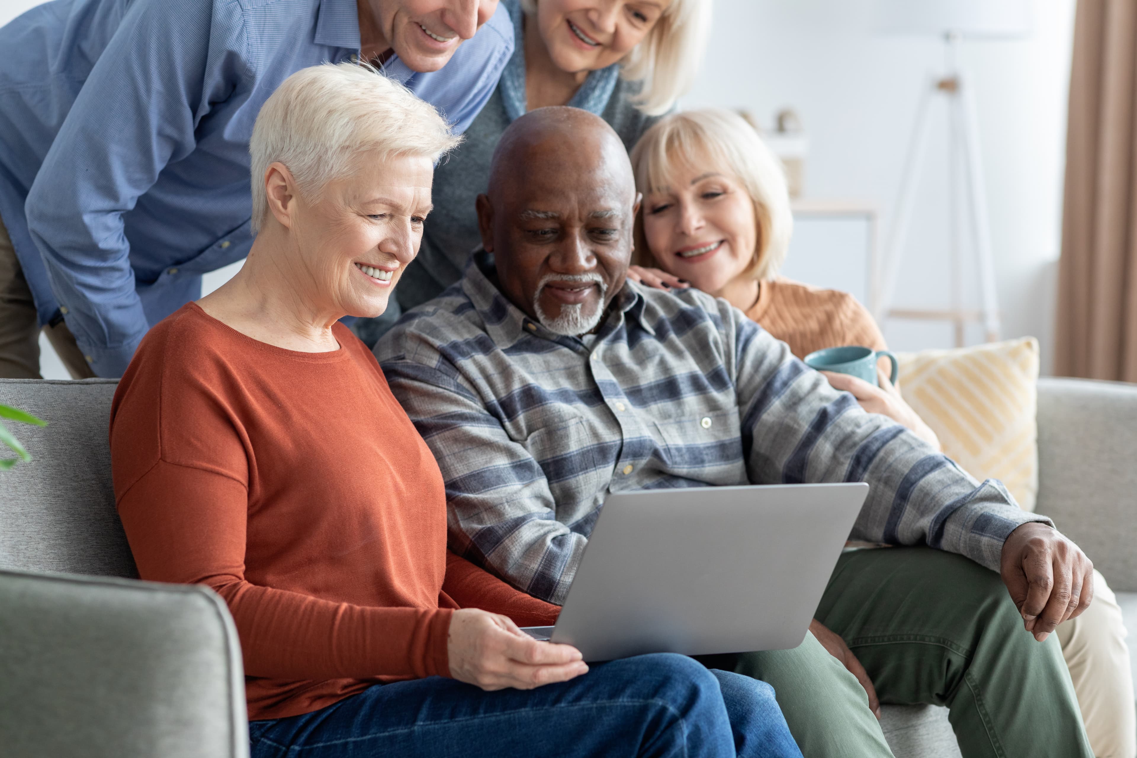 Family using tablet together