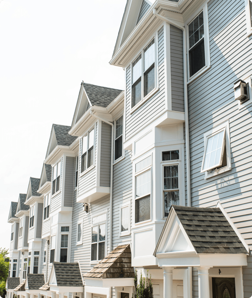 Modern apartment buildings